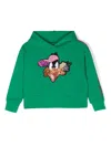 Monnalisa Daffy Duck-appliqué Hoodie In Green