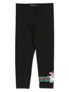 Monnalisa Daffy Duck Graphic-print Leggings In Black