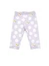 Monnalisa Daisy And Polka Dot Jersey Leggings In Wisteria