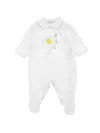 Monnalisa Daisy Cotton Playsuit With Collar In White