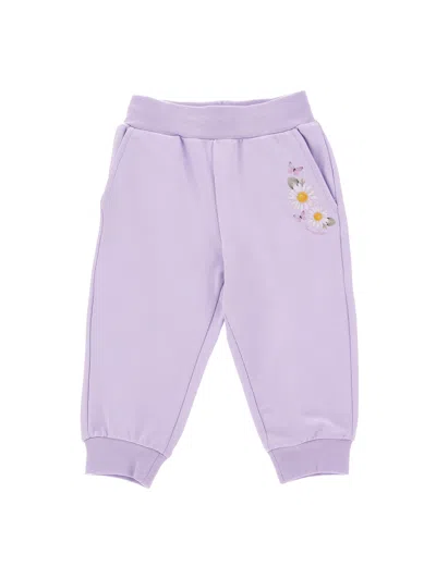 Monnalisa Kids'   Daisy Fleece Joggers In Wisteria