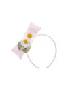 Monnalisa Daisy Maxi Bow Headband In Rosa Fairy Tale