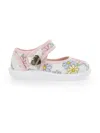 Monnalisa Daisy Print Canvas Ballerinas In White + Rosa Fairytale