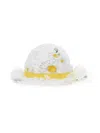 Monnalisa Daisy Print Canvas Hat In White