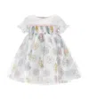 Monnalisa Daisy Print Dress In White