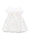 Monnalisa Daisy-print Tulle Dress In Yellow