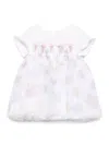 Monnalisa Daisy-print Tulle Dress In White