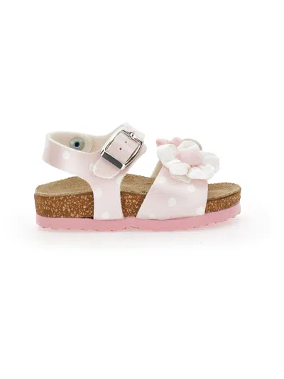 Monnalisa Babies'   Daisy Sandals In White + Rosa Fairytale