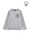 Monnalisa Dapper Print Organic Cotton T-shirt In Grey