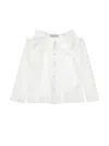 Monnalisa Organic Cotton Shirt With Elegant Collar In White