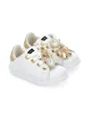Monnalisa Decorative Lace-up Sneakers In White