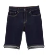 Monnalisa Denim Bermuda Shorts In Navy