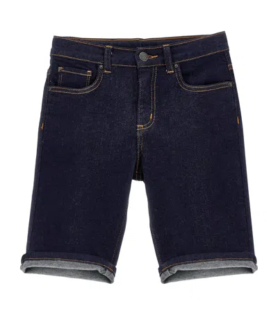 Monnalisa Kids' Denim Bermuda Shorts In Navy