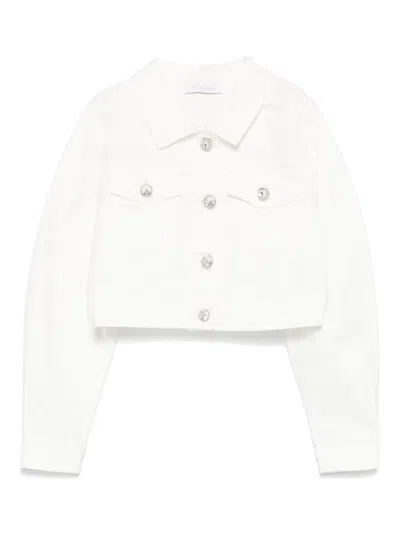 Monnalisa Kids' Denim Jacket In White