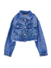 Monnalisa Jeansjacke Mit Segeln In Blu Stone Denim