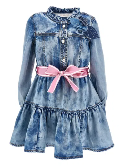 MONNALISA DENIM SHIRT DRESS