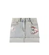 Monnalisa Minirock Aus Denim Mit Bambi-stickerei In Grey