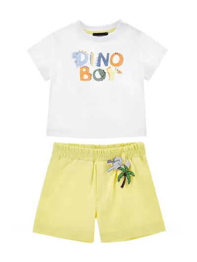 Monnalisa Babies' Dinosaur-graphic Shorts Set In Multi