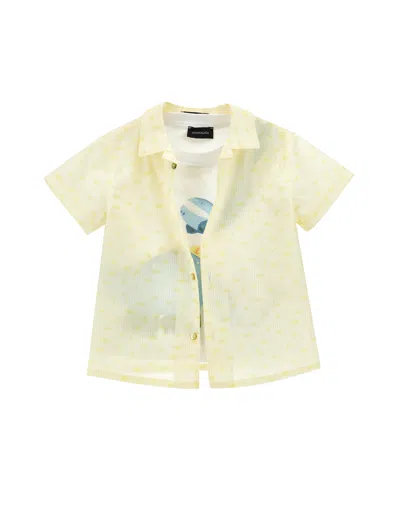 Monnalisa Kids'   Dinosaur T-shirt Set In Yellow