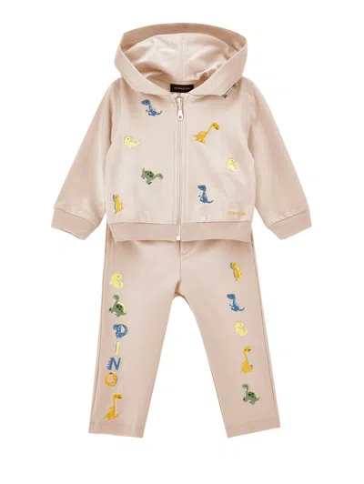Monnalisa Kids' Dinosaurier-trainingsanzug-set In Pink