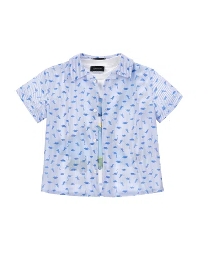 Monnalisa Kids'   Dinosaur T-shirt Set In Blue