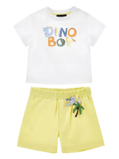 Monnalisa Babies' Dinosaur-graphic Shorts Set In Multi