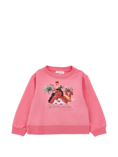 Monnalisa Kids' Disney Moana-print Sweater In Pink