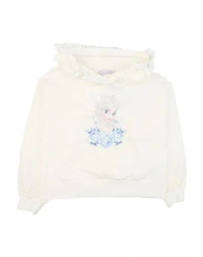 Monnalisa Babies'  Disney Toddler Girl Sweatshirt Off White Size 7 Cotton, Elastane