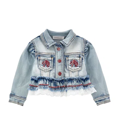 MONNALISA DISTRESSED DENIM JACKET
