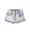 Monnalisa Distressed Denim Shorts In Blue