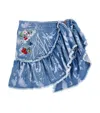Monnalisa Ausgestellter Jeans-minirock In Blue