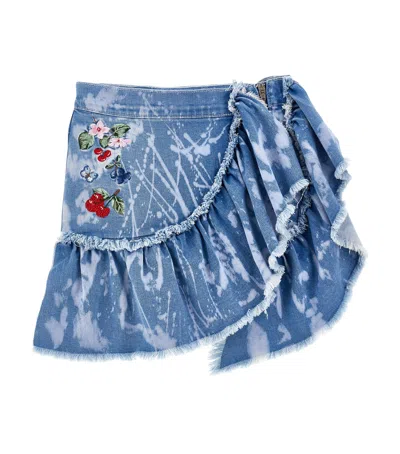 MONNALISA DISTRESSED DENIM SKIRT