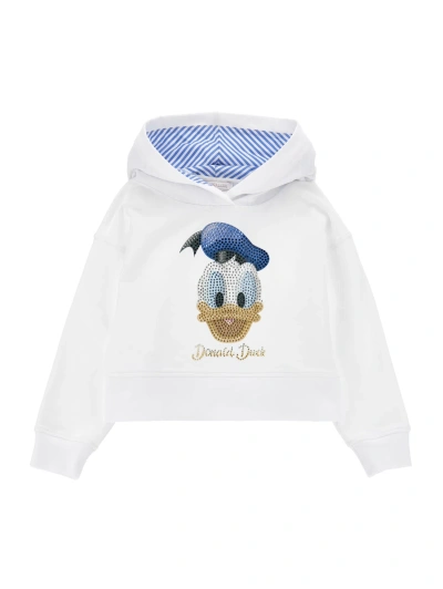 Monnalisa Kids'   Donald Duck Hoodie In White