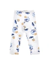 Monnalisa Donald Duck Jersey Leggings In White + Blue