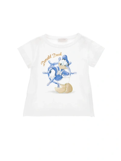 Monnalisa Kids'   Donald Duck Jersey Maxi T-shirt In White