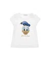 Monnalisa Donald Duck Rhinestone T-shirt In White