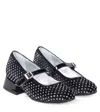 Monnalisa Dorothy Embellished Velvet Ballet Flats In Black