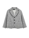 Monnalisa Dotted Fabric Blazer In Light Grey + Black
