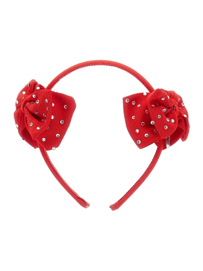 Monnalisa Kids'   Double Bow Hairband In Red