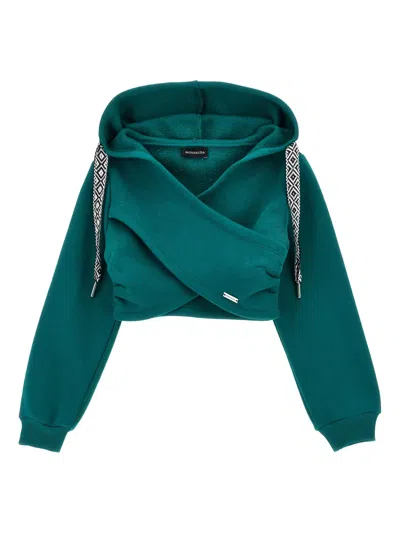 Monnalisa Kids' Double-layered Hoodie In Green