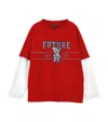 Monnalisa Double Sleeve T-shirt In Multi