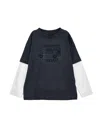 Monnalisa Double Sleeve T-shirt In Medium Grey