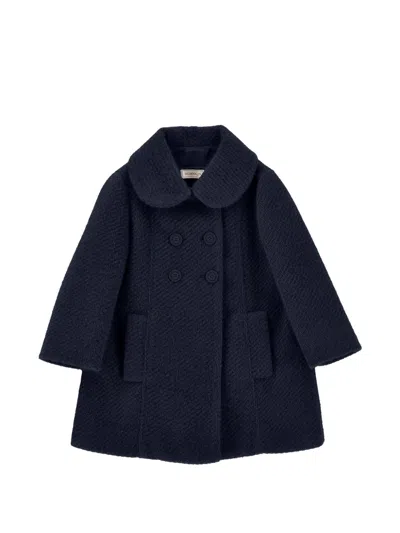 Monnalisa Kids' Double-breasted Coat In Blue