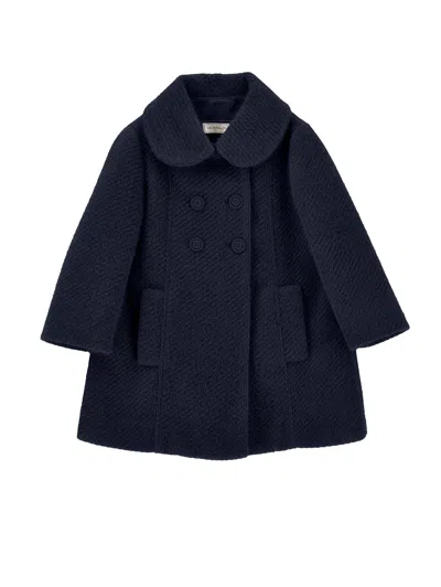 Monnalisa Babies'  Double-breasted Coat In Blue