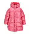 Monnalisa Shiny Genuine Down Jacket In Pink