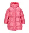 Monnalisa Shiny Genuine Down Jacket In Pink