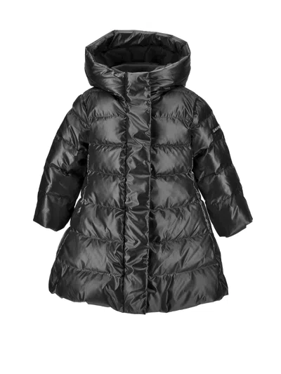Monnalisa Kids'   Down Jacket With Hood And Zip In Black