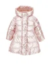 Monnalisa Down Jacket With Hood And Zip In Pink