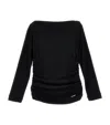 Monnalisa Cowl-neck Ruched Top In Black