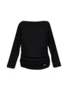 Monnalisa Cowl-neck Ruched Top In Black